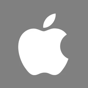 The official logo for Apple, known for its iPhones and computers.